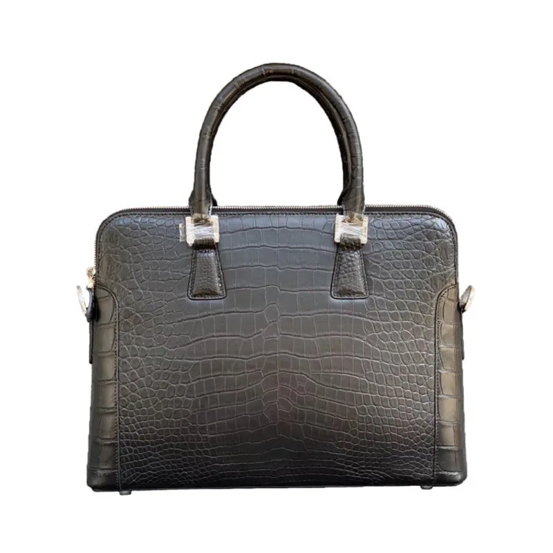 Men's Fashion Thai Real Crocodile Business Briefcase Casual Belly Leather Shoulder Trendy Diagonal Cross сумка мужская портфель