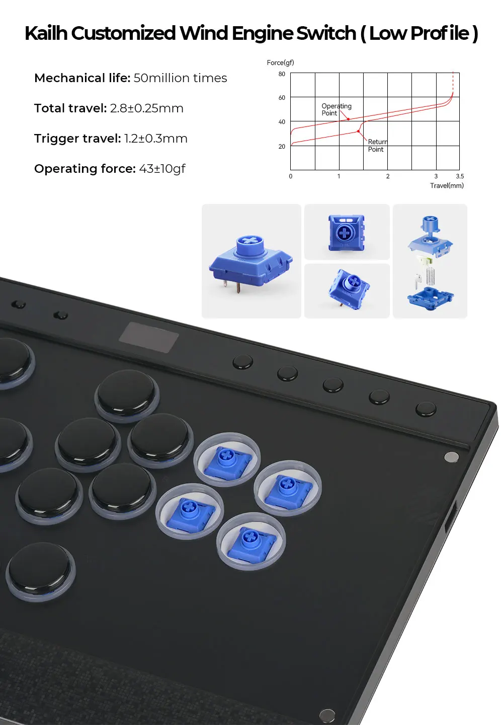 Haute42 C16 Magnetischer Hebellos-Controller, Stickloser Arcade-Controller, Tastatur für PC/PS5/PS4, Hitbox Fighting Stick – Detail 13