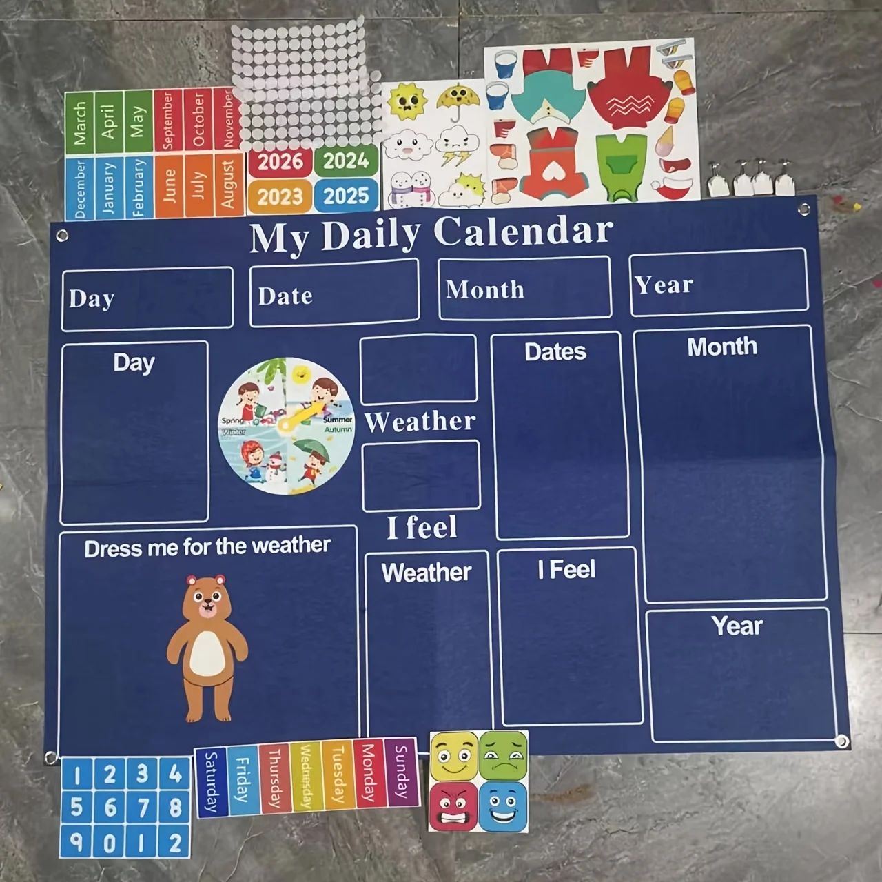 Mein erster Tages kalender-für Kindergarten-Klassen zimmer, ein Lernzentrum für Schleifen zeit, eine Wochen karte für das Lernen von Kindern