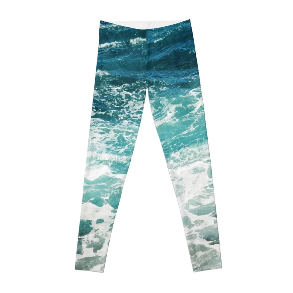 

Blue Ocean Waves Leggings Fitness woman Women's pants Womens Leggings