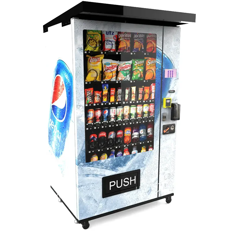 Custom Sticker Refrigerated Snack Vending Machine Outdoor Digital Kiosk Smart Vending Machines for Foods and Drinks Potato Chips