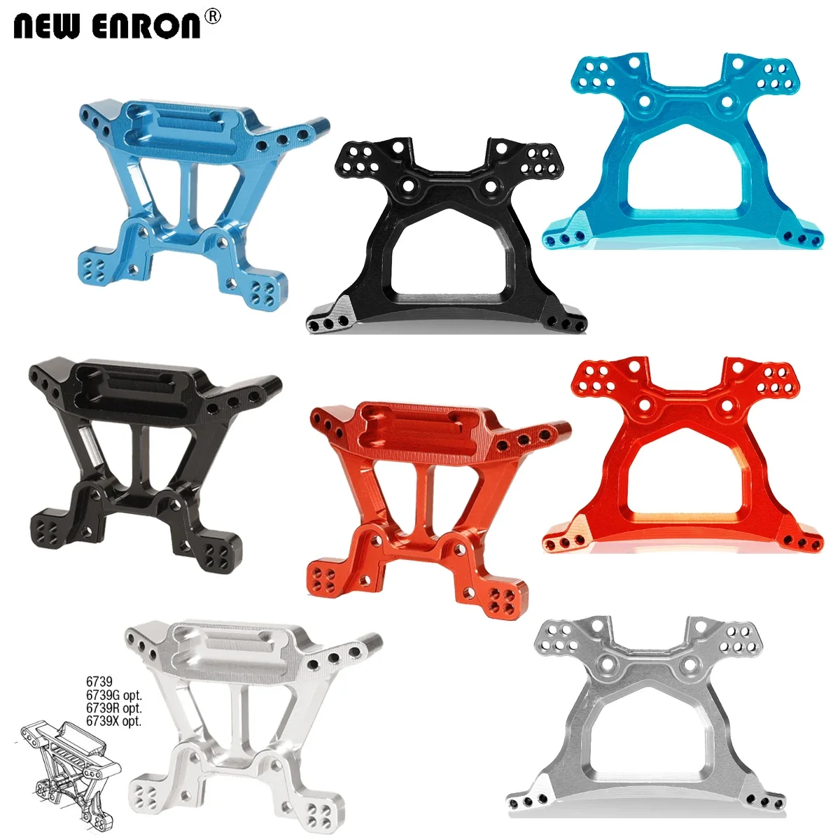 Aluminum Front / Rear Shock Tower 6738 6739 for RC 1/10 Traxxas Ruslter 4X4 VXL 67097-4 67076-4 67064-61 Hoss 90076-4