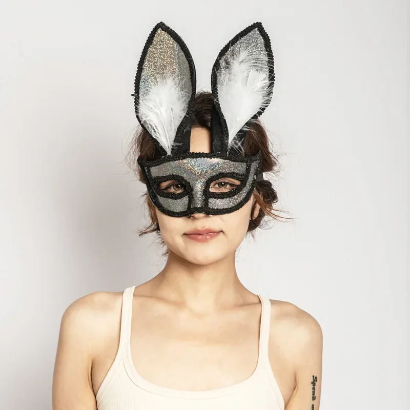 

10pcs Halloween Rabbit Ears Bunny Mask for Halloween Birthday Easter Masquerade Cosplay Party Costume Accessory