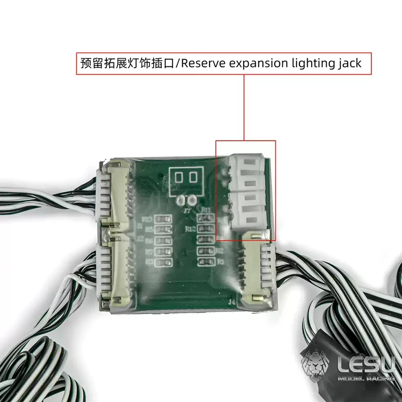 LESU EL-007 conjunto de módulo de sonido y iluminación integrado Euro Truck L6 V6 V8 cuatro efectos de sonido adecuados para actualización de vehículos RC