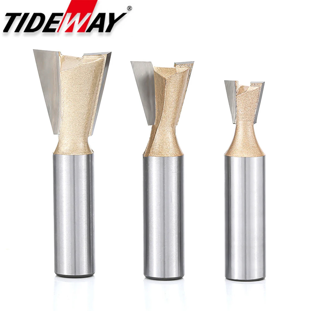 Tideway Dovetail Router Bits Joint Milling Cutter Tools for Cabinet Making Engraving Cutting Tool for Wood Tenon Bit