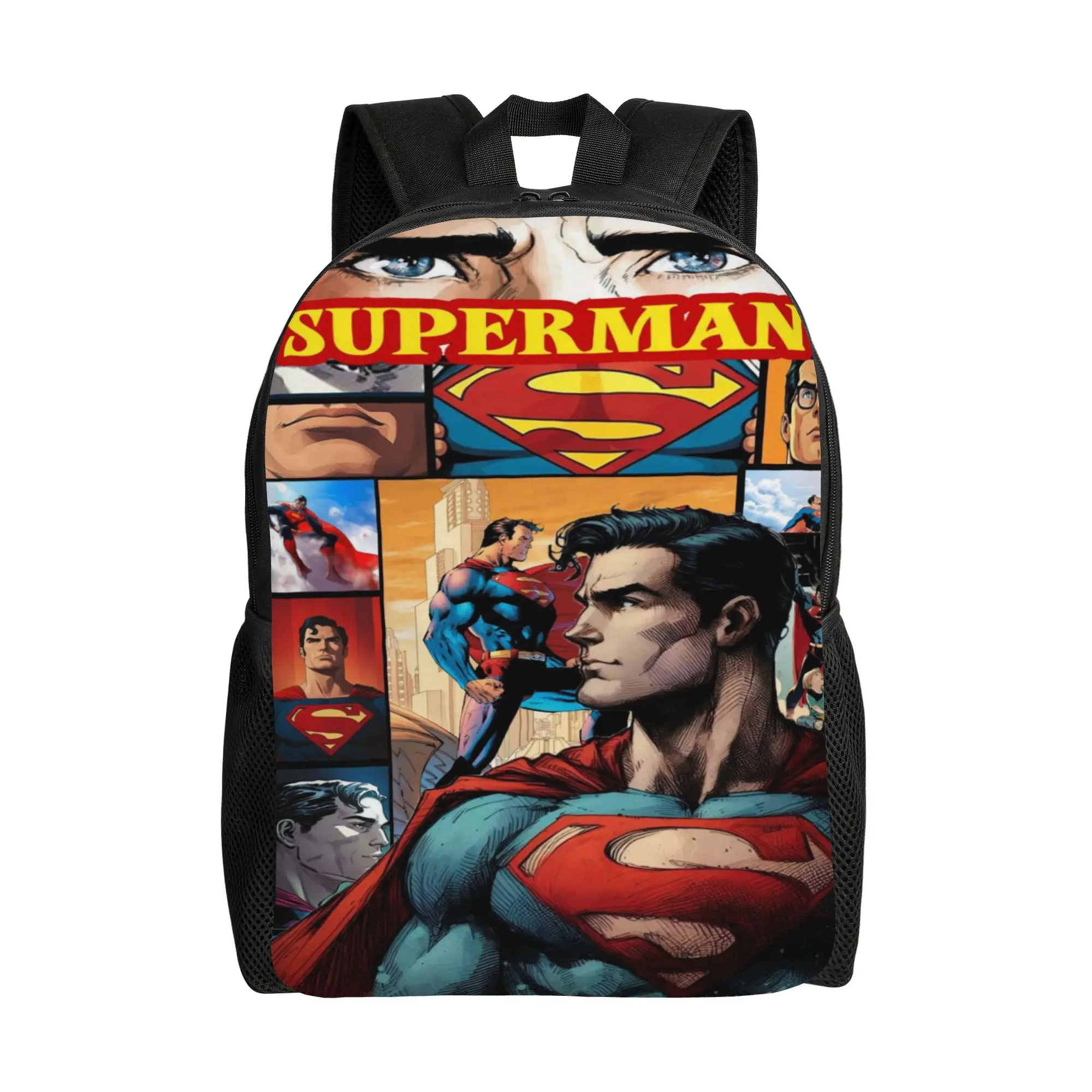 Knapsack Back to school season Retro Superman Comic Character Print  Snack Storage Backpack
