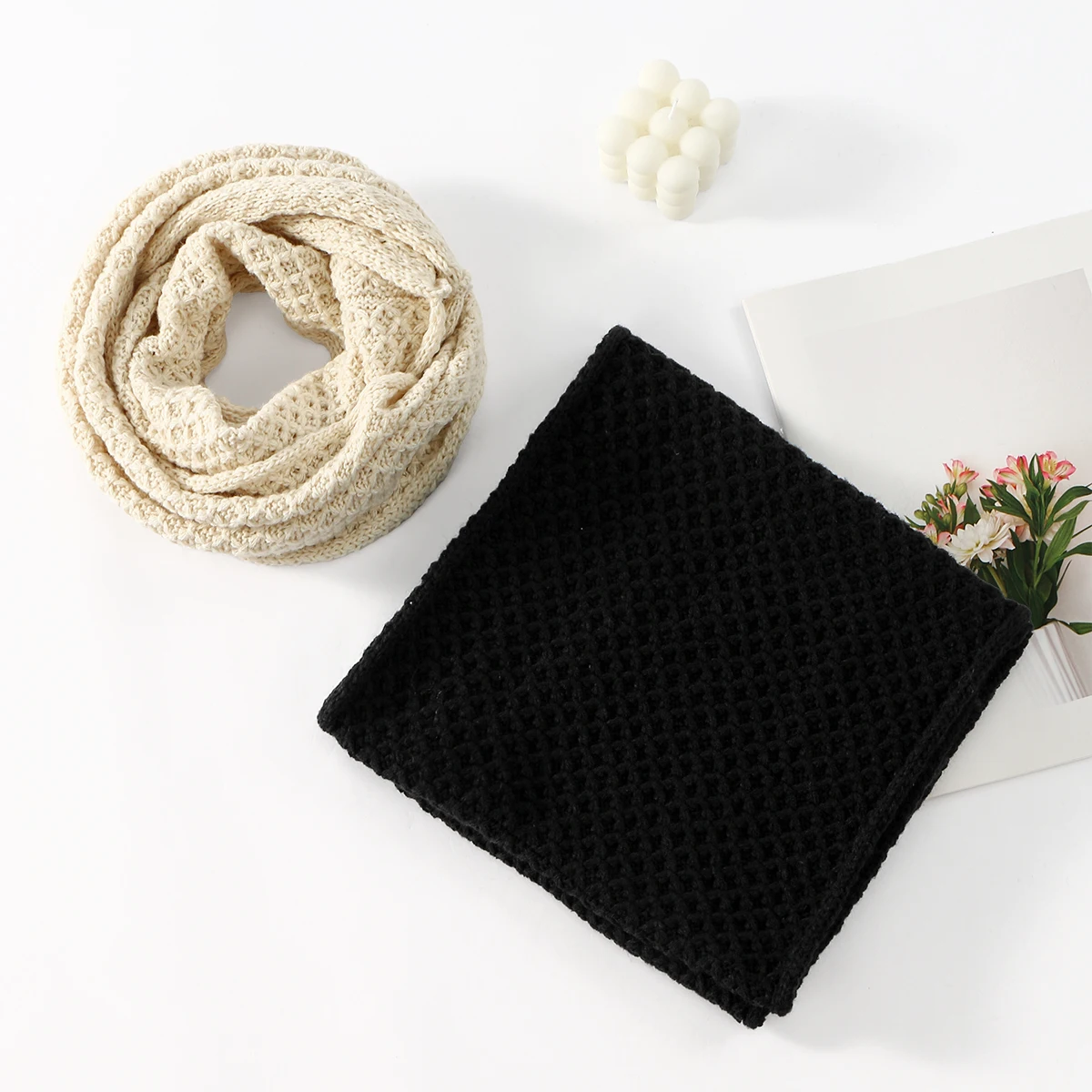 New Winter Knitted Ring Scarf Woman Men Warm Circle Loop Sccarf Thick Neck Warmer Neckerchief Soild Color Muffler Scarves