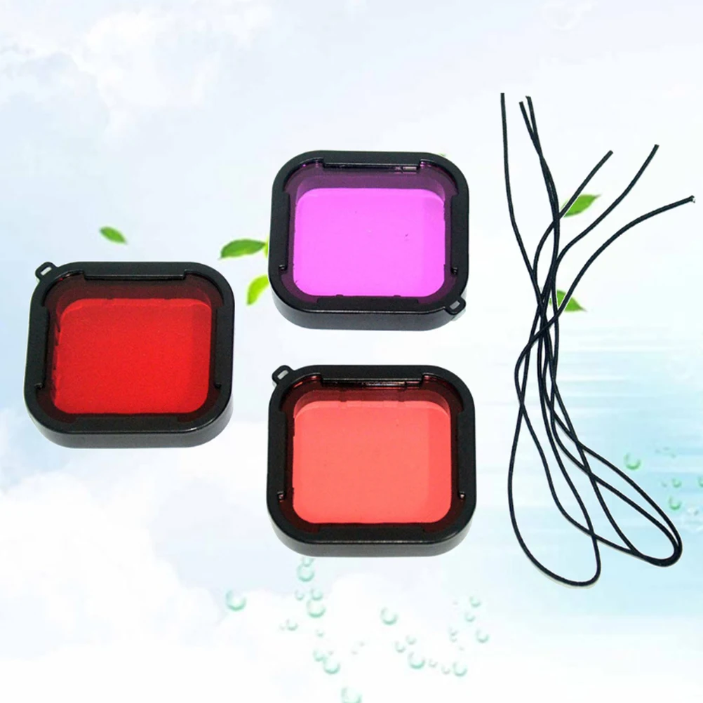 

3pcs Waterproof Protective Filter Lens Cover For Action Camera Underwater Scuba Diving Snorkeling Swimming High