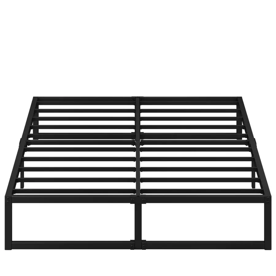Estrutura de Cama de 12 Polegadas, Plataforma de Metal Resistente, Sem Necessidade de Box Spring, Montagem Fácil, Silenciosa, Preta