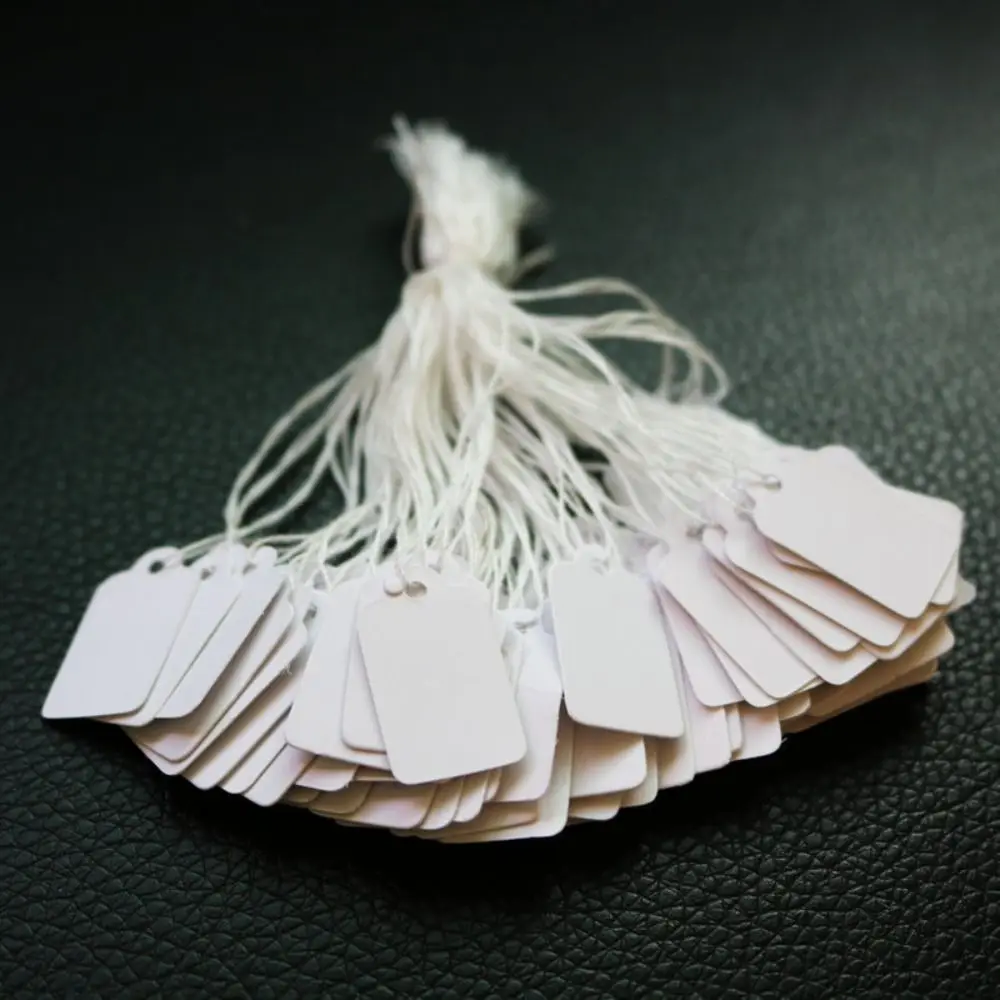 100PCS Blank Card Paper Gold/Silver Edge Hanging Tags Jewelry Price Labels Jewellery Hangtags Display Tool