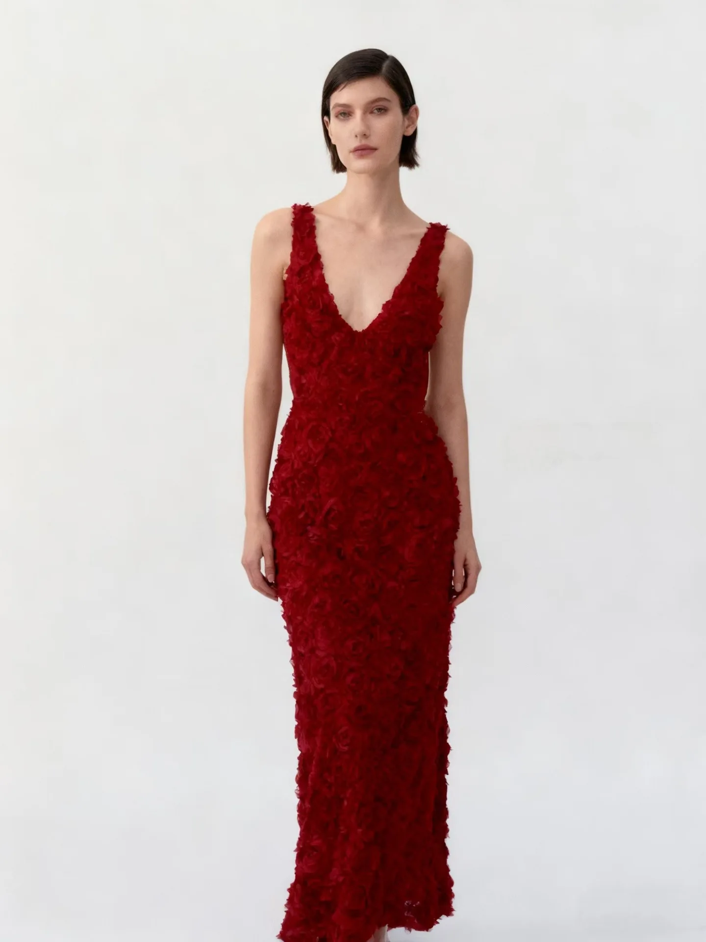 2026年夏のフォーマルな場向けドレス エレガントな3Dフラワーマキシイブニングドレス セクシーな結婚式のゲストパーティードレス 女性用