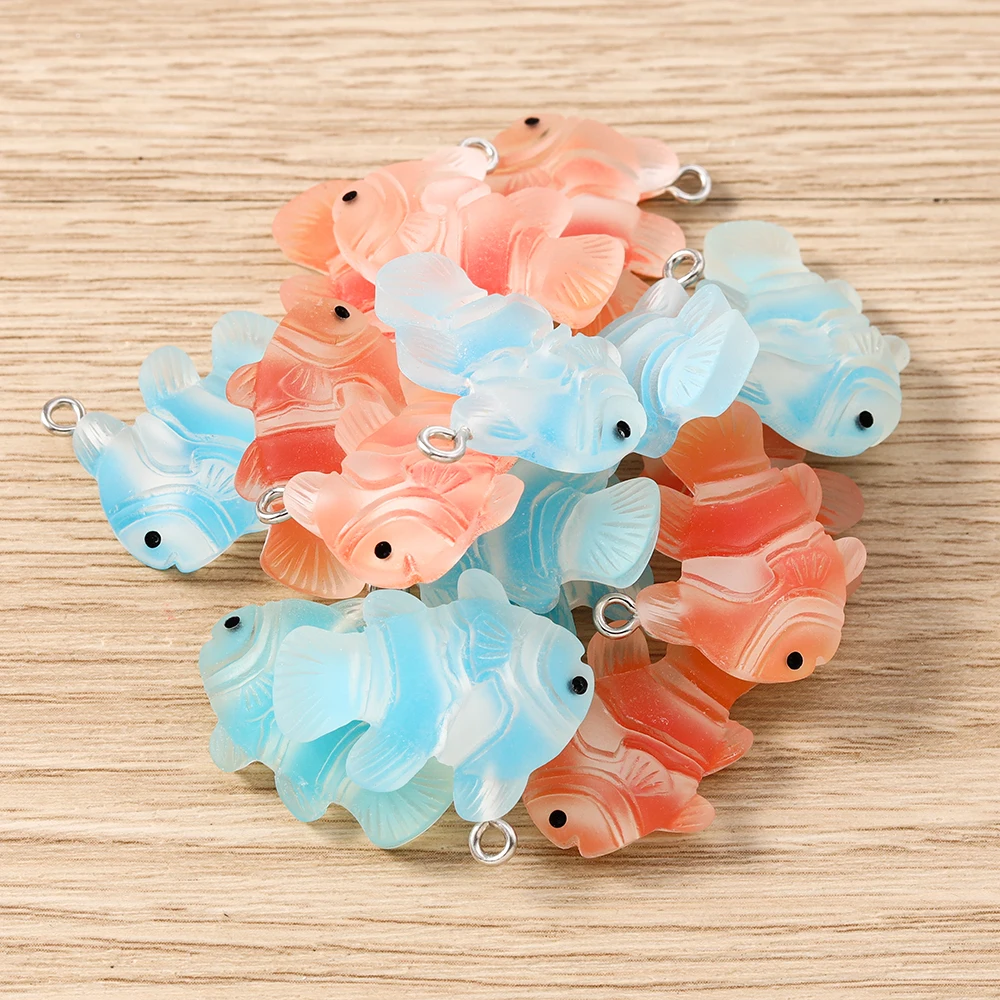 Tusember 20 Stück/Los Niedliche Kawaii Harz-Fisch-Anhänger Clownfisch-Anhänger für Schmuckherstellung Ohrringe Halsketten Zubehör – Detail 7