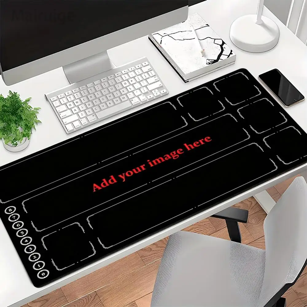 Card Zoning Frame Gray White Line Battle Layout Template mousepad Non Slip Natural Rubber Large Size Table Mat