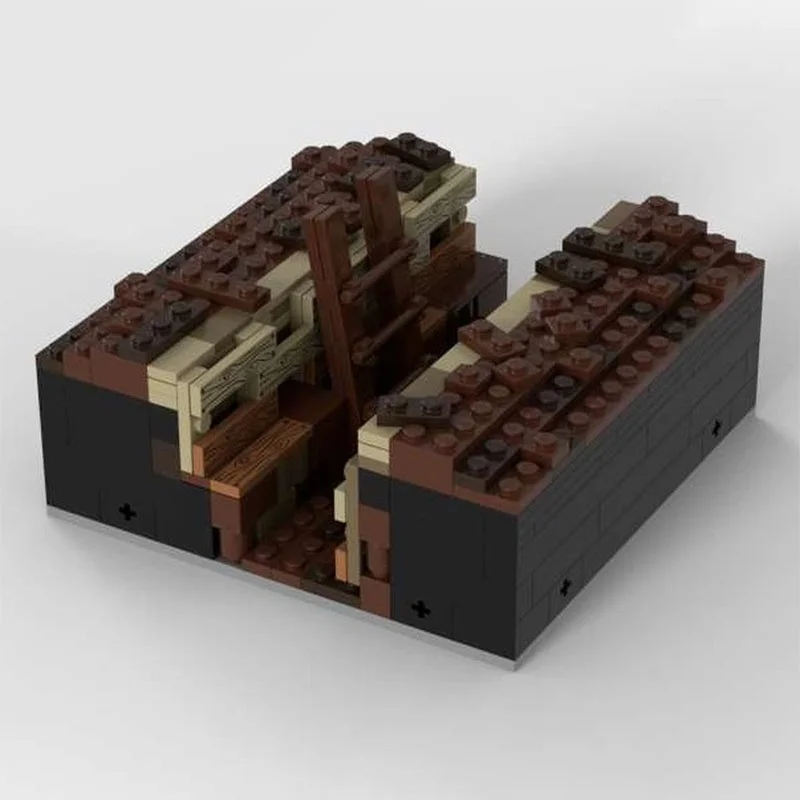 

363 детали MOC: Модульная прямая лестница для траншей, модель городского пейзажа, строительные блоки, конструктор, рождественский подарок, творческая идея для самостоятельной сборки
