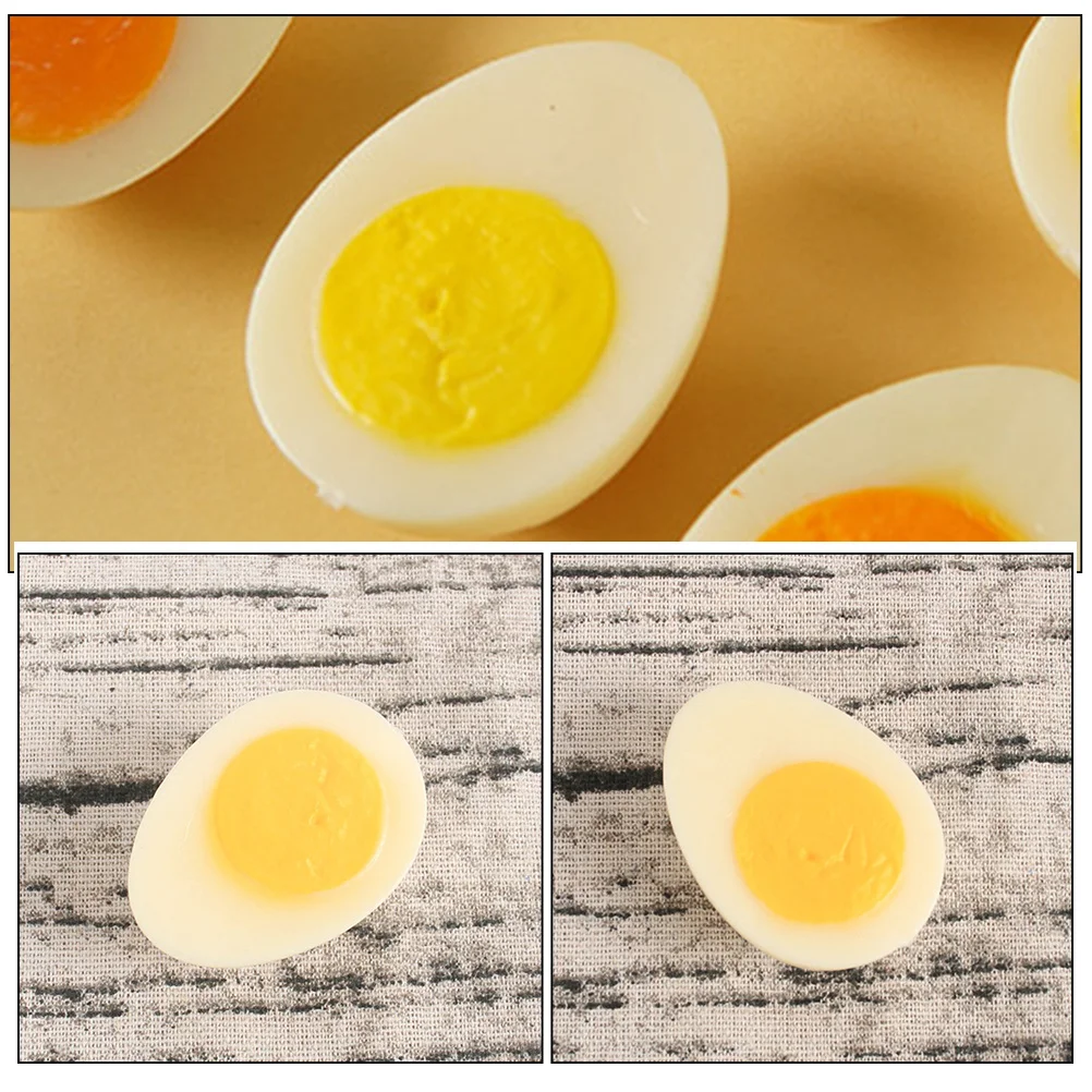 

4Pcs Faux Boiled Egg Set Highly Detailed Artificial Food for Photo Styling Shelf Display Craft Projects School Use