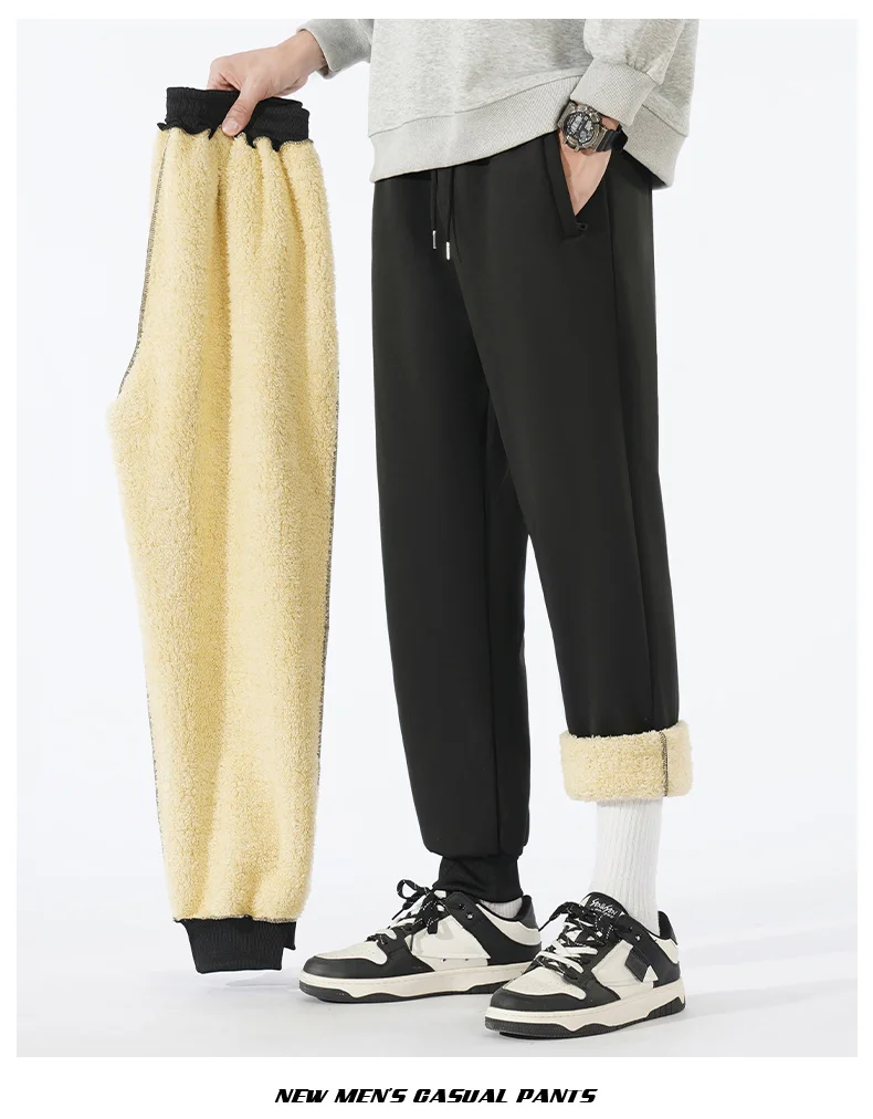 綿のズボン緩いジムジョガートラックパンツ男性カジュアルパンツフィットネススポーツウェアトラックスーツ弾性ウエスト秋冬パンツ