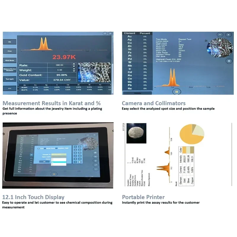 High Precision 99.99% NAP8200E XRF Spectrometers Gold  Analyzers Jewelry  For