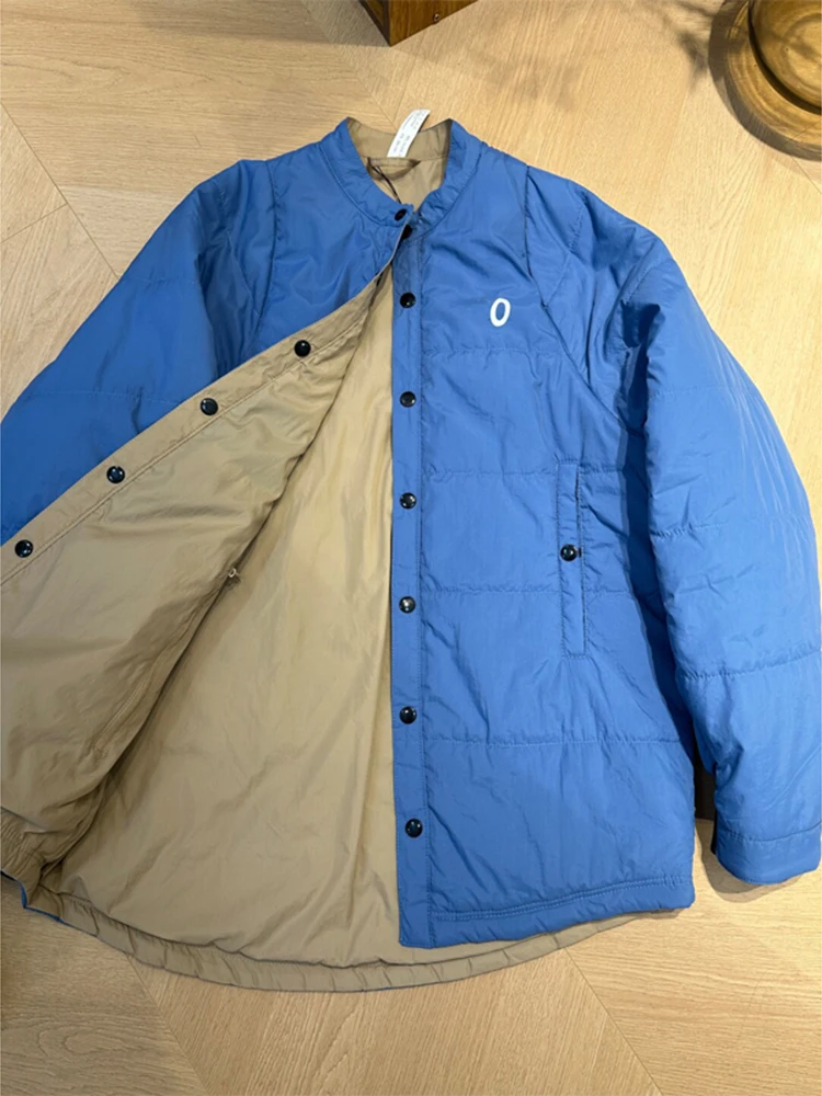 

Lightweight Double-Sided Cotton Jaet for Men Winter Outdoor Waterproof Couples Wear Stand Fit Long Sve Button up