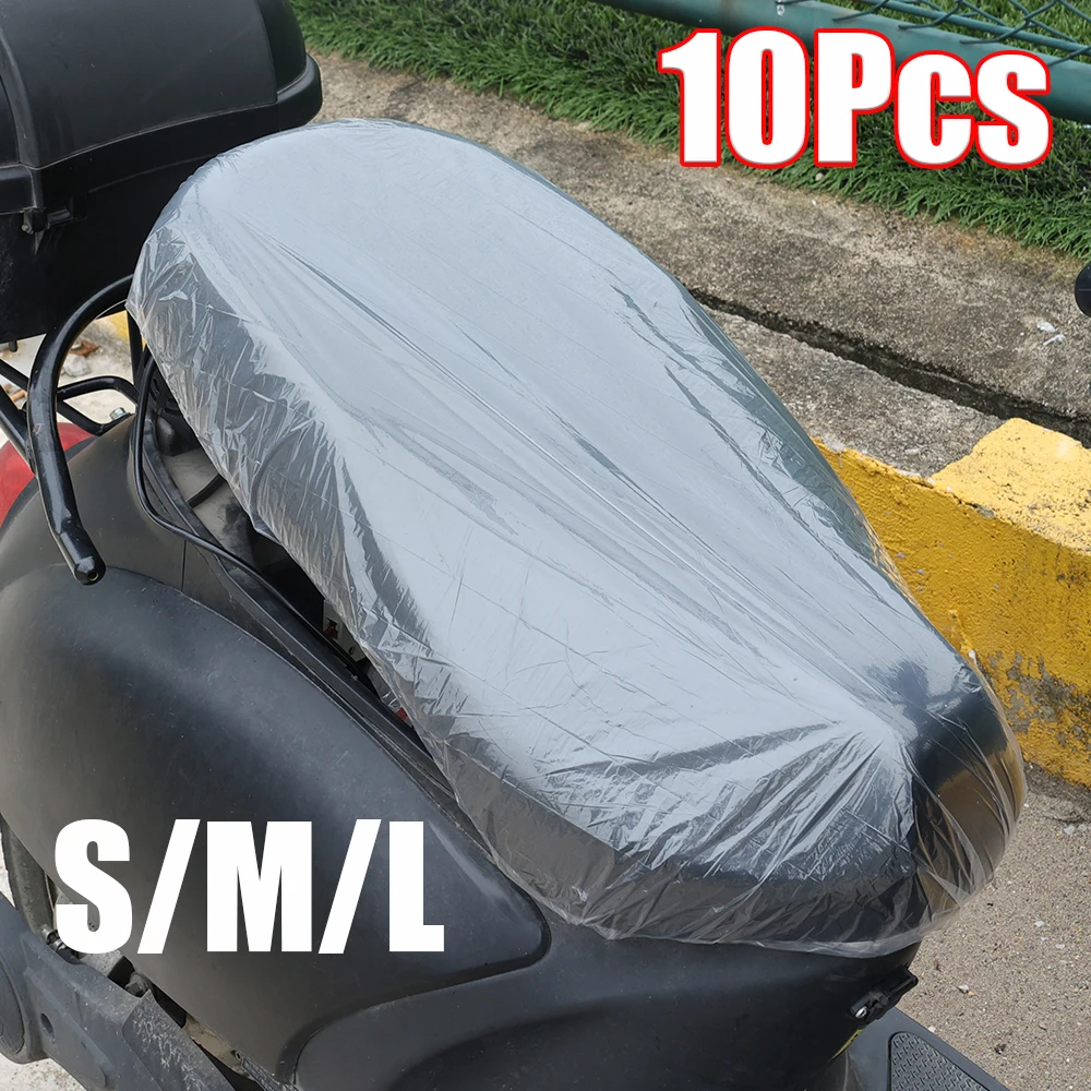 

1/10Pcs Motorcycle Disposable Seat Cover Electric Vehicle Bike Rainproof Seat Cushion Transparent Plastic Protective Cover