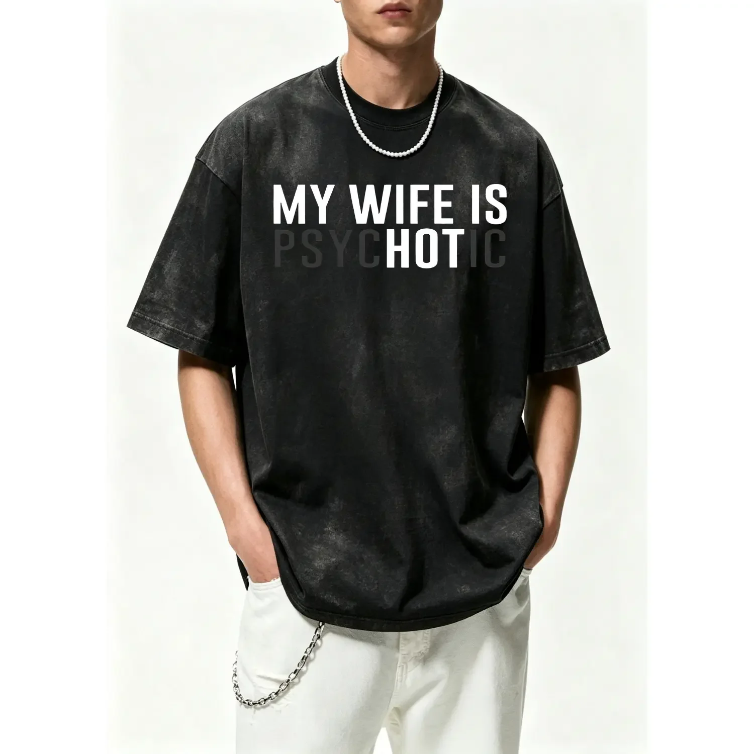 Cotton My Wife Is Psychotic Shirt, Funny Husband Shirt, Father's Day Gift, Birthday or Anniversary Gift for Husband, Funny Men's Gift Ideas Graphic Tees Sleeve Top