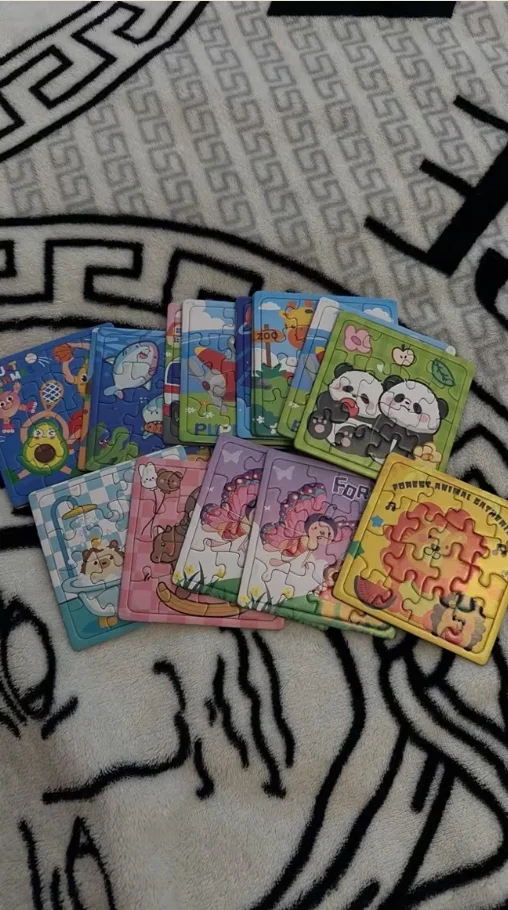 10-60Pcs Mini Cartoon Animal Paper Jigsaw Puzzles Educational Toy Kids Birthday Party Favors Gift School Rewards Pinata Fillers photo review