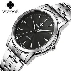 WWOOR nuovi orologi da uomo Top Brand Luxury Fashion Business orologio da polso da uomo al quarzo in acciaio inossidabile impermeabile orologio sportivo maschile