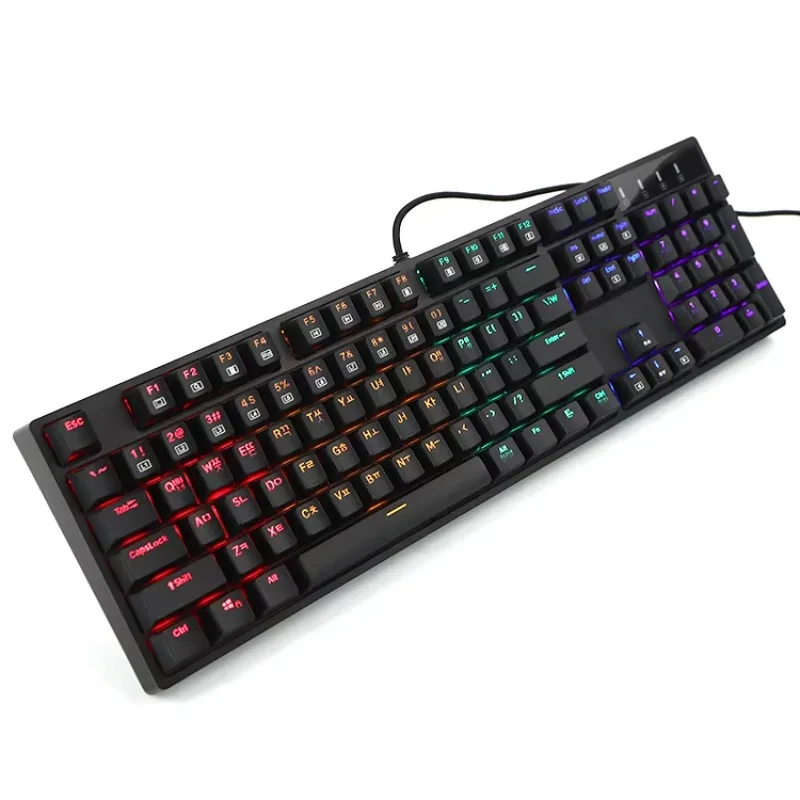 Cheap Price OEM USB 104 Keys Wired LED Light Mechanical Gaming Keyboard for Gamer Desktop PC Computer