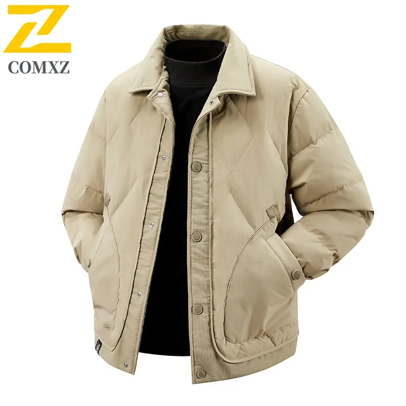 

COMXZ Высококачественный пуховик, толстый теплый универсальный повседневный лыжный пуховик, дорожная ветрозащитная зимняя куртка, мужская одежда