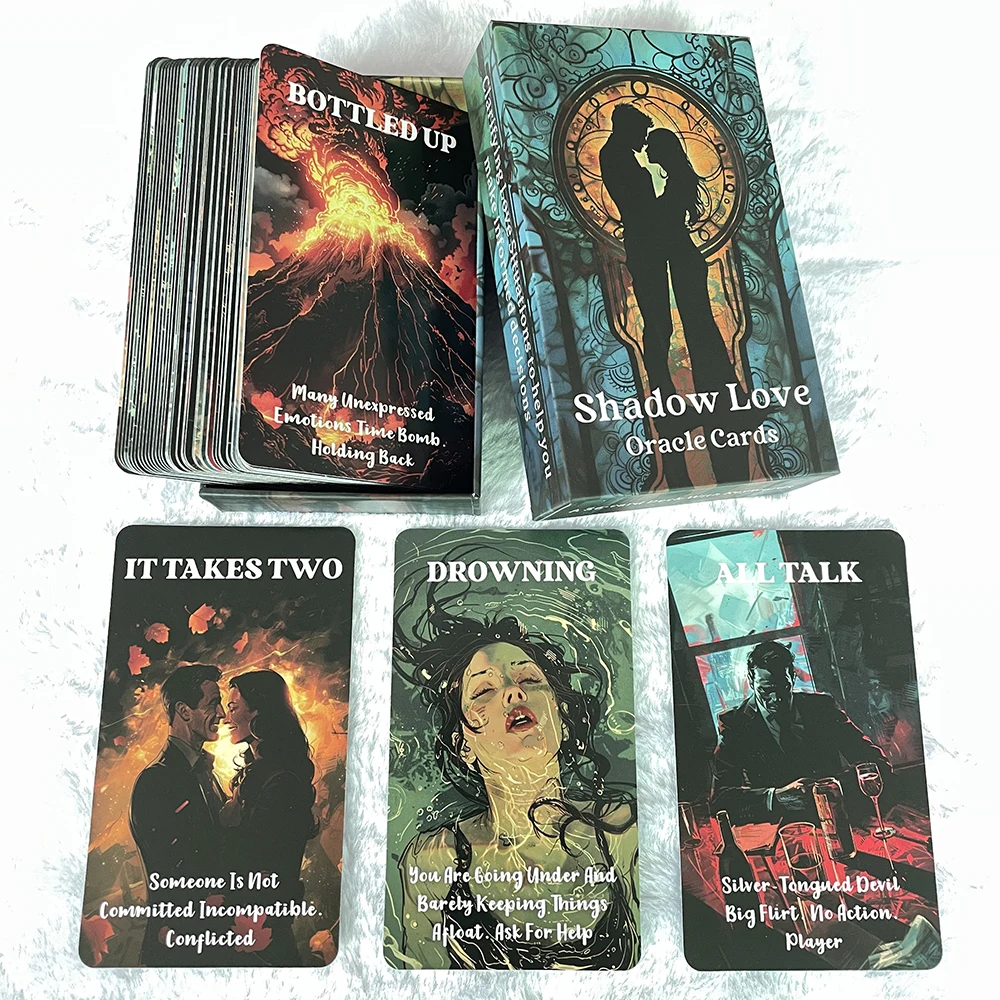 Shadow Love Tarot Board Deck Clarifying Oracle Cards 12x7cm 56-cards 400 GSM Paper Affirmation Taro Keywords