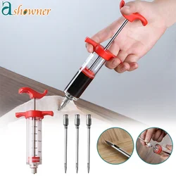 Flavor Needle BBQ Meat Syringe Marinade Kitchen Cooking Pork Steak Meat Sauces With 3 Stainless Steel Needles Kitchen Tools