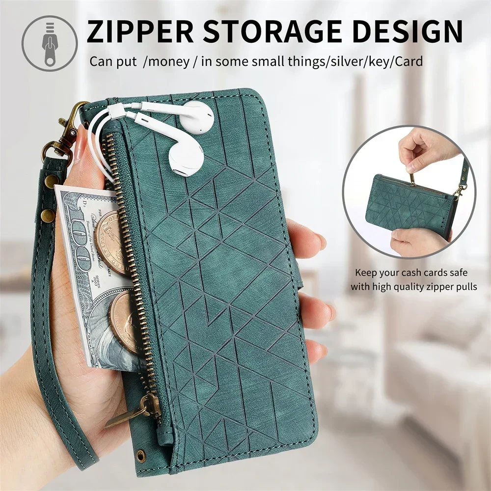 Crossbody Flip Leather Book Case For HMD Pulse Pro Zipper Wallet Funda For HMD Fusion Etui Phone HMD Skyline Pulse Plus Cover