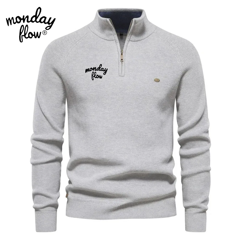 Monday Flow Autumn Golf Men\'s Outdoor Sports Versatile Cashmere Golf Sweater Comfortable Warm Golf Pullover Knitted Jackets