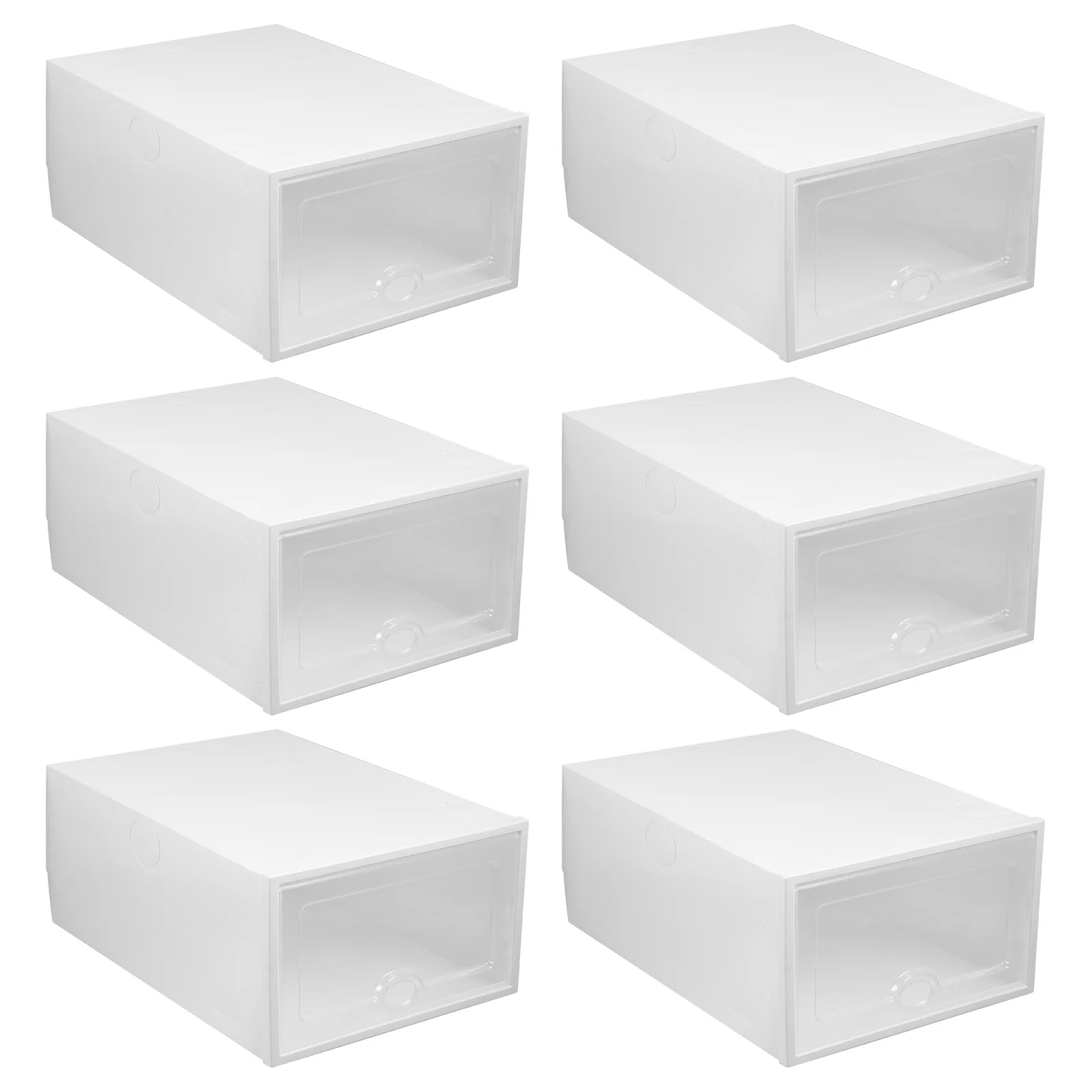 

6Pcs Plastic Shoe Box Clear Stackable Shoe Storage Container High End Material Protection from Dirt Damage Organizer
