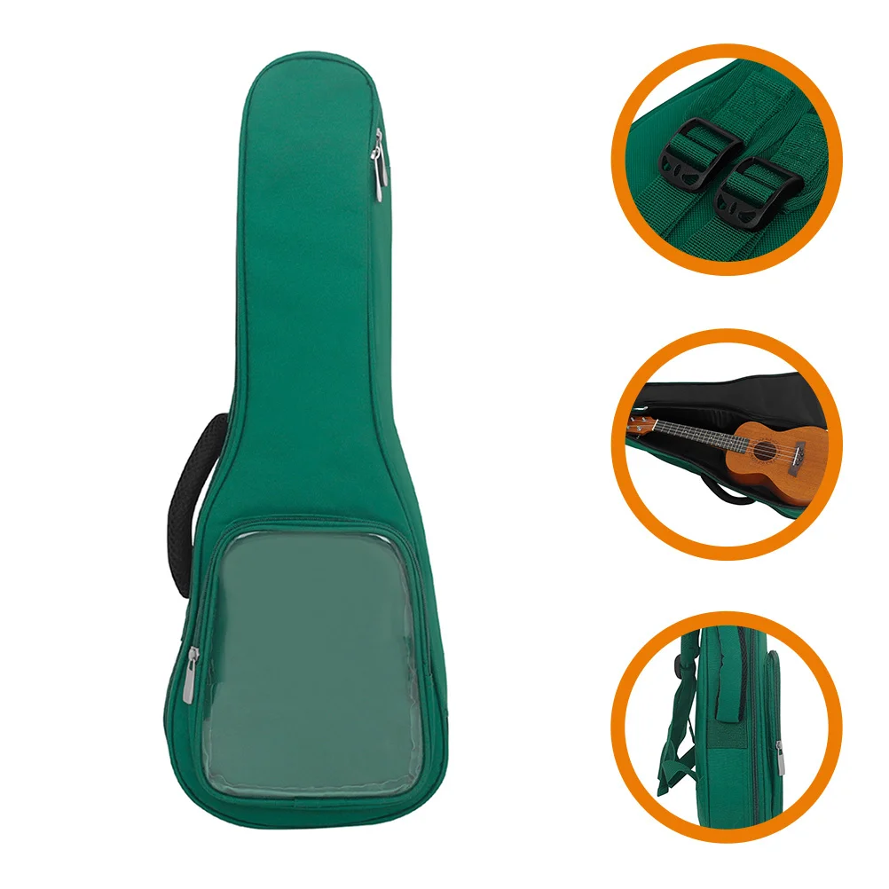

23 Inch Ukulele Bag Transparent Side Pocket Padded Splashproof Storage Pouch For Musical Instrument Lightweight Portable Carry