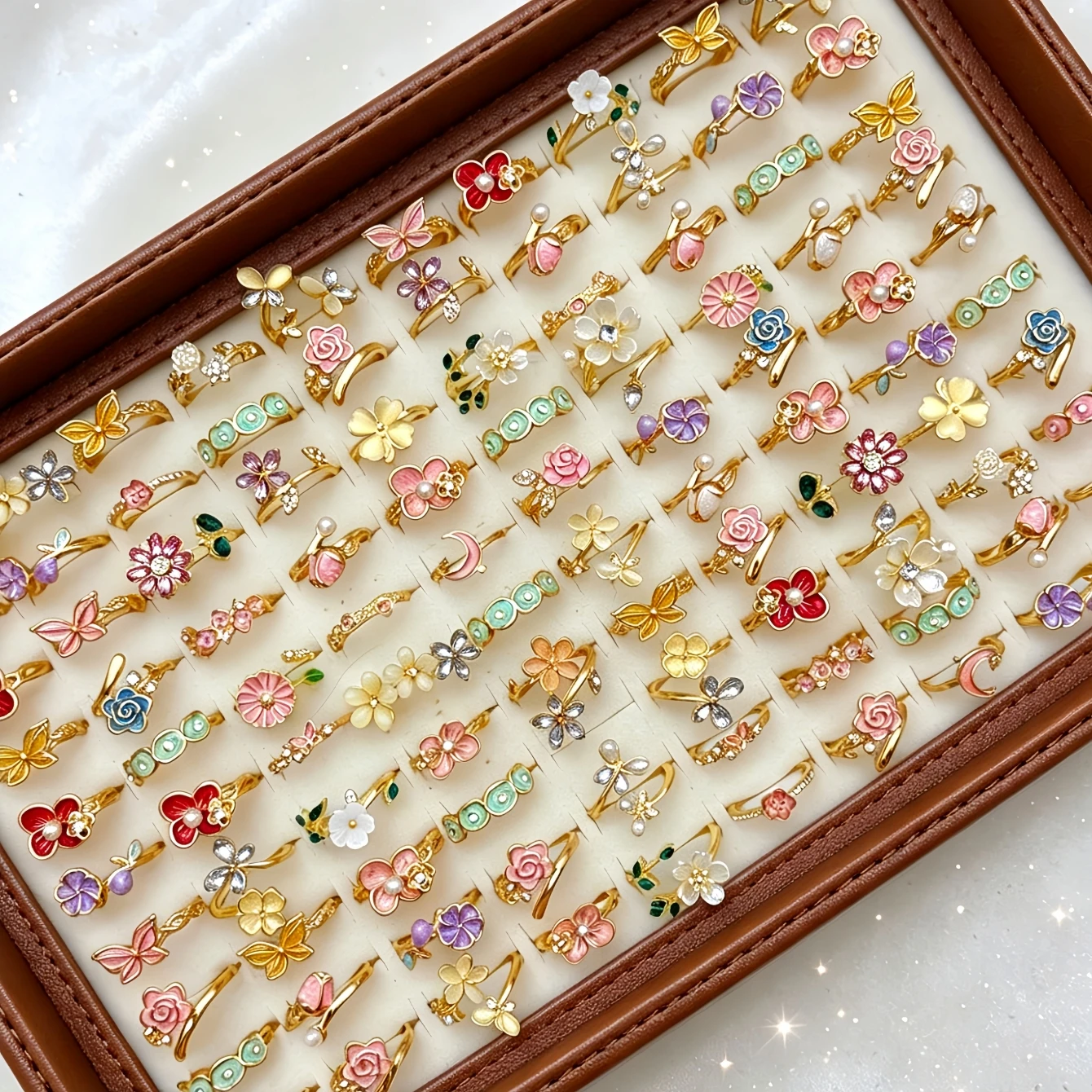 6/8/12/24/36/48Pieces Fashion Colorful Oil Dripping Flowers 
