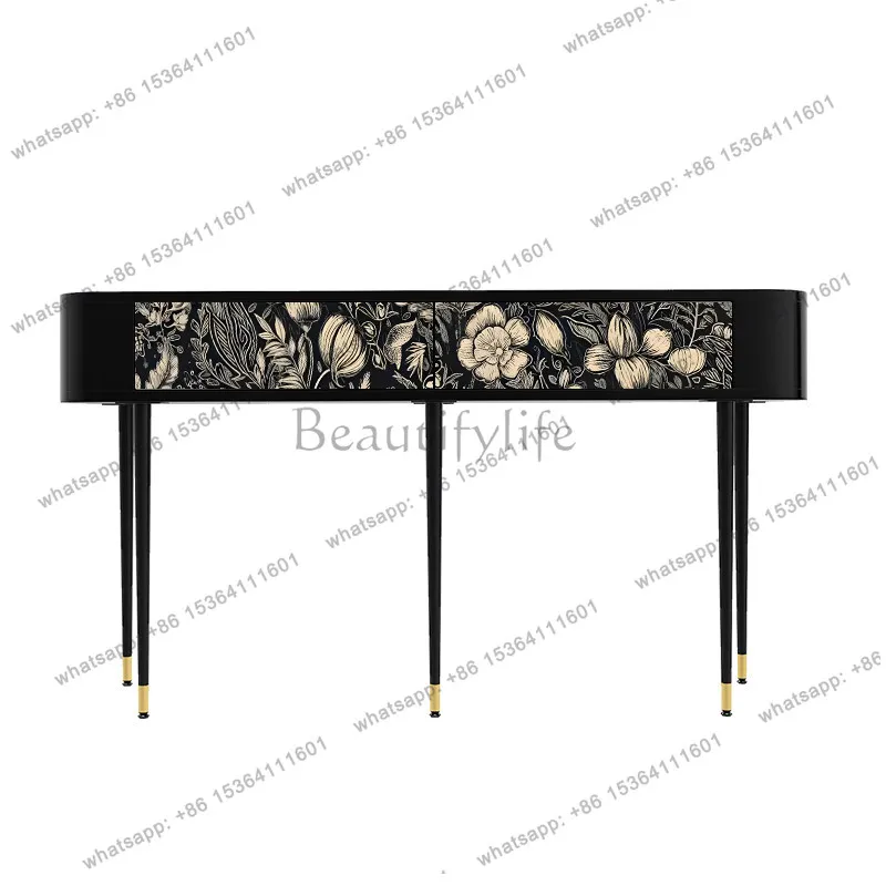 

Medieval Xuanguantai solid wood edge living room against the wall semicircular decorative cabinet