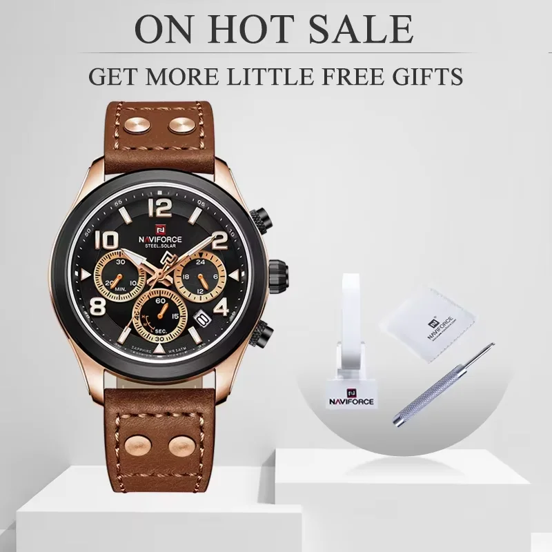 نمط جديد NAVIFORCE 2025 ساعات رجالية فاخرة صديقة للبيئة الياقوت الفولاذ المقاوم للصدأ 5ATM مقاوم للماء مضيئة كوارتز ساعة اليد 2023