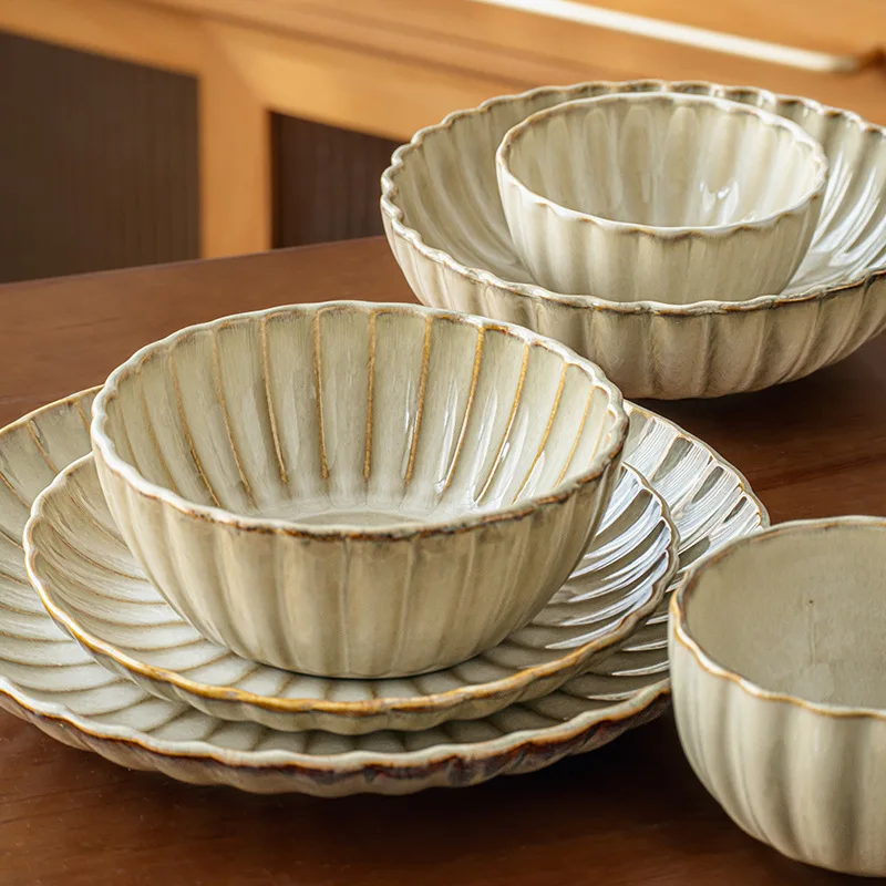 Japanese tableware ceramic bowl household 2026 new high-value rice bowl noodle soup bowl light luxury dishes plate