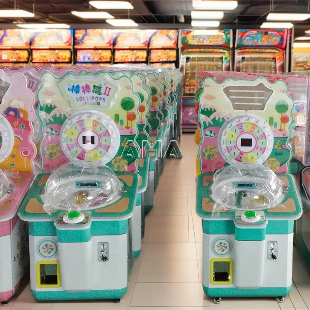 AMA Factory Price Among Coin Kids Candy Vending Game Machine Redemption Lollipop Arcade Machine For Indoor Game Center