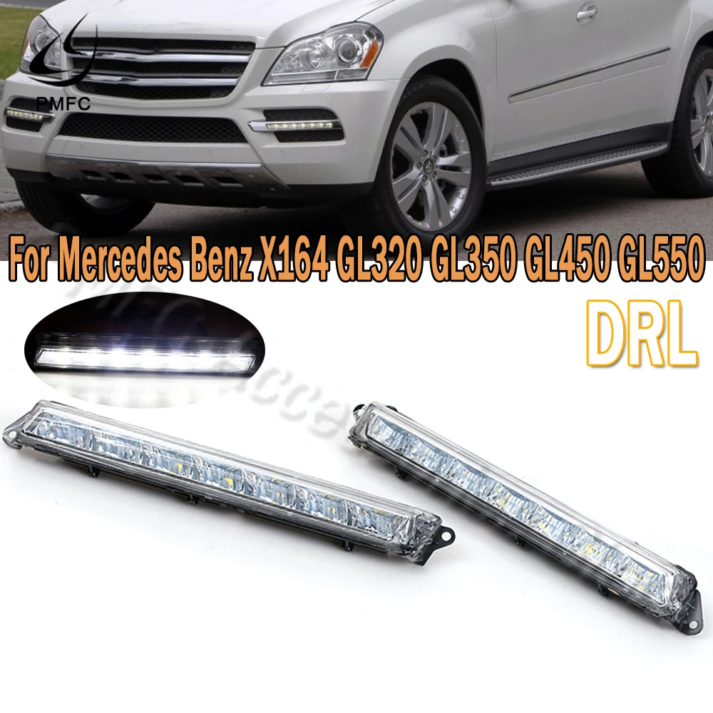 PMFC LED Daytime Running Light Front Bumper DRL Fog light Lamp A1649060351 For Mercedes Benz X164 GL320 GL350 GL450 GL550