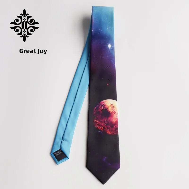 corbata-estampada-de-7cm-con-diseno-de-cielo-estrellado-de-la-planeta-azul-estilo-coreano-ancho-estrecho-poliester-seda