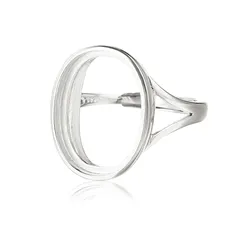 Ring Blank for 6x8mm/7x9mm/8x10mm/9x13mm/10x14mm/12x16mm/13x18mm Oval Cabochons 925 Silver Adjustable Ring Setting