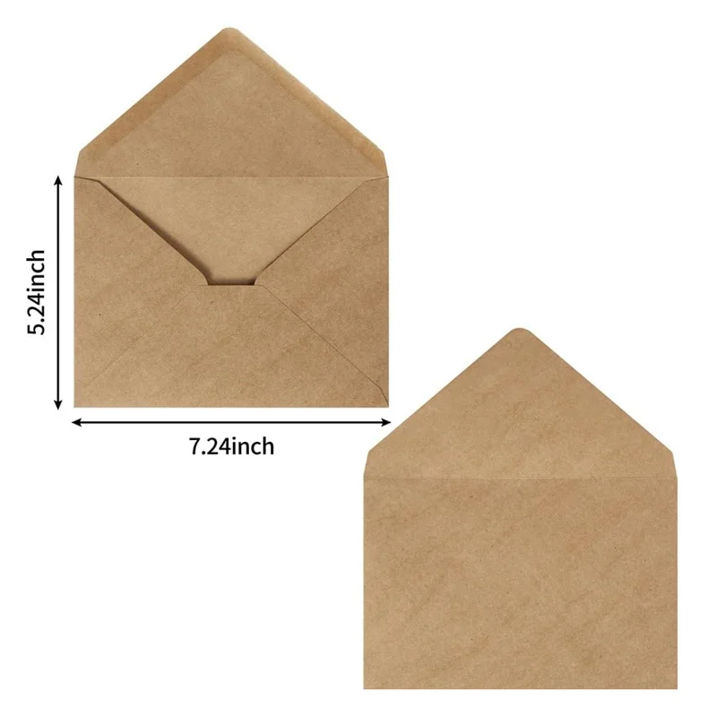 1000Pcs/Lot 18.42x13.34cm Classical Kraft Blank Mini Paper Envelopes Bag Wedding Invitation Envelope Gift Envelope