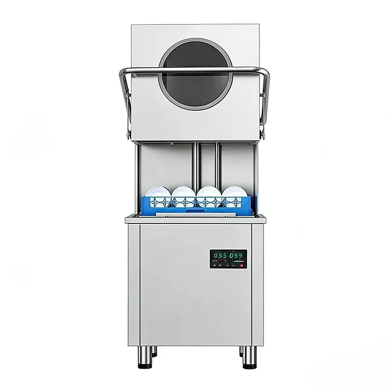 Custom Commercial Automatic Hood Type Dishwasher Stainless Steel High Efficiency Dish Washing Machine for Restaurant