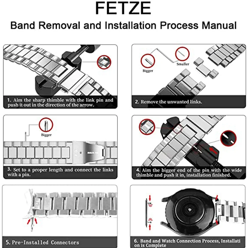 لا فجوات حزام معدني لسامسونج غالاكسي Watch4 5 6 7 40/44 مللي متر كلاسيكي 42/43/46/47 مللي متر مات باند 20 مللي متر سوار ربط من الفولاذ المقاوم للصدأ