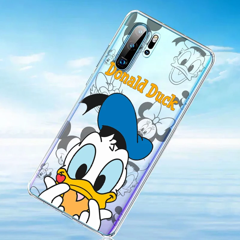 Capa transparente de telefone Disney Pato Donald para Huawei P50 P40 P30 P20 Lite P Smart Z Pro Plus 2019 2021