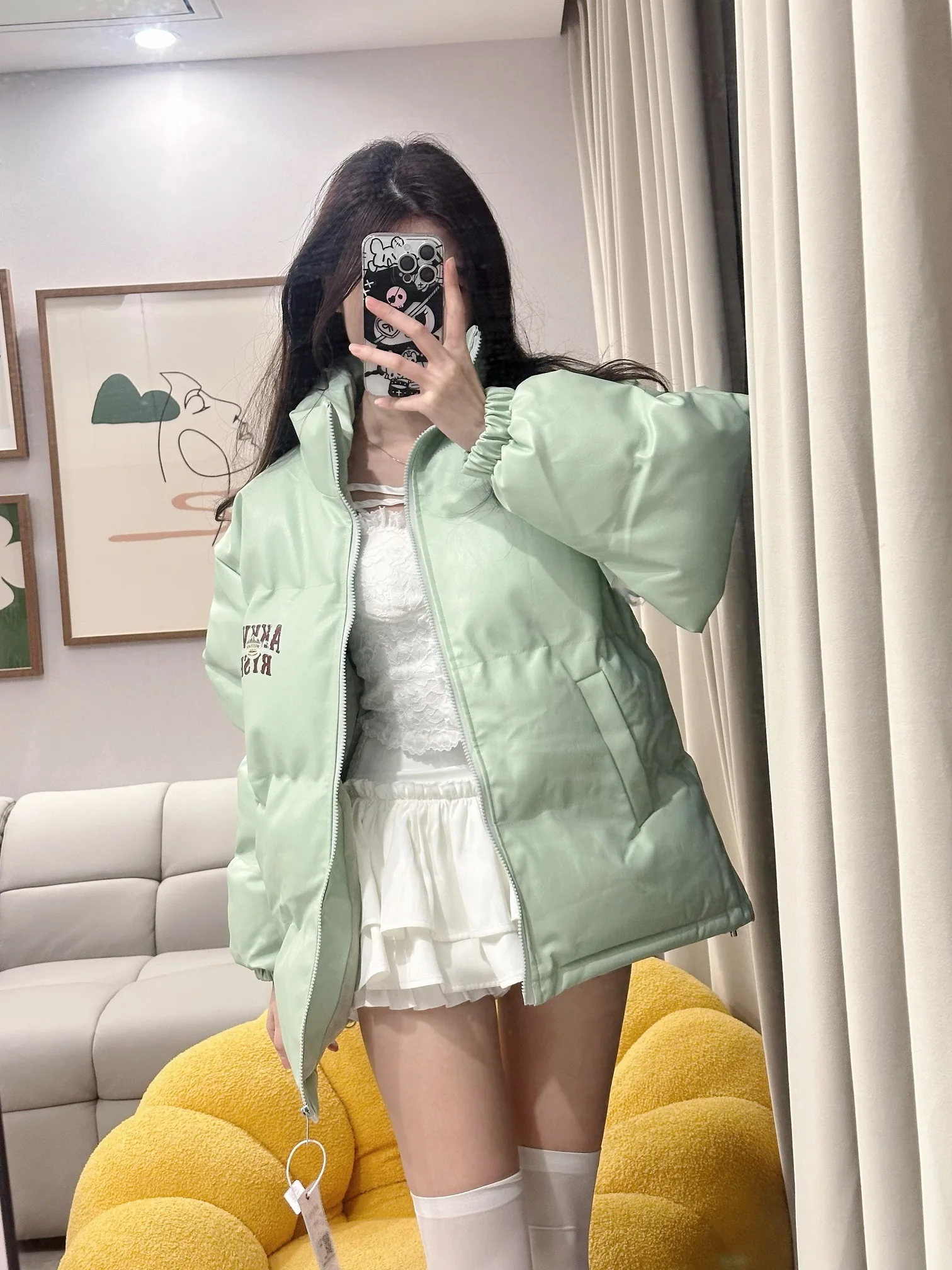 

Куртка KING BRAND зимняя утепленная из искусственной кожи с воротником-стойкой, повседневная свободная унисекс верхняя одежда в уличном стиле, на молнии