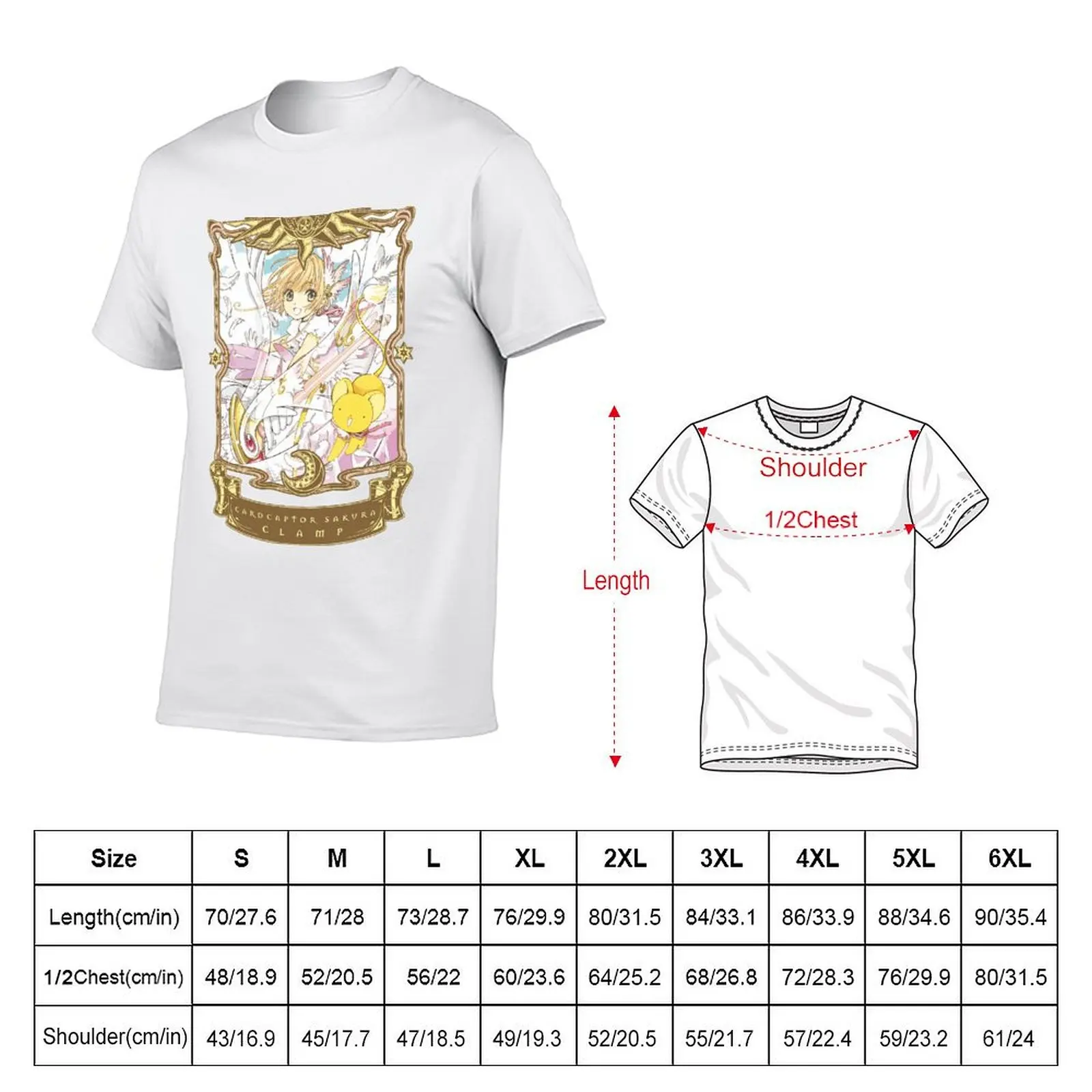 Card Captor Sakura Tshirt Classic T-shirt Crewneck  Sport  Humor Graphic Leisure Eur Size