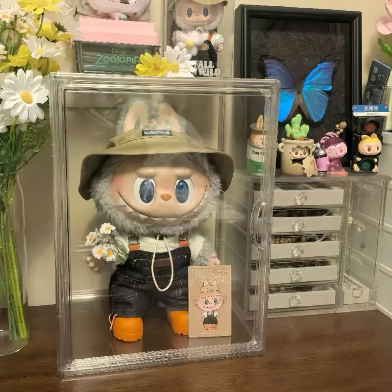 Clear Acrylic Display Case Compatible with Labubu & POP MART Blind Box, Dustproof Showcase for Figures and Collectibles