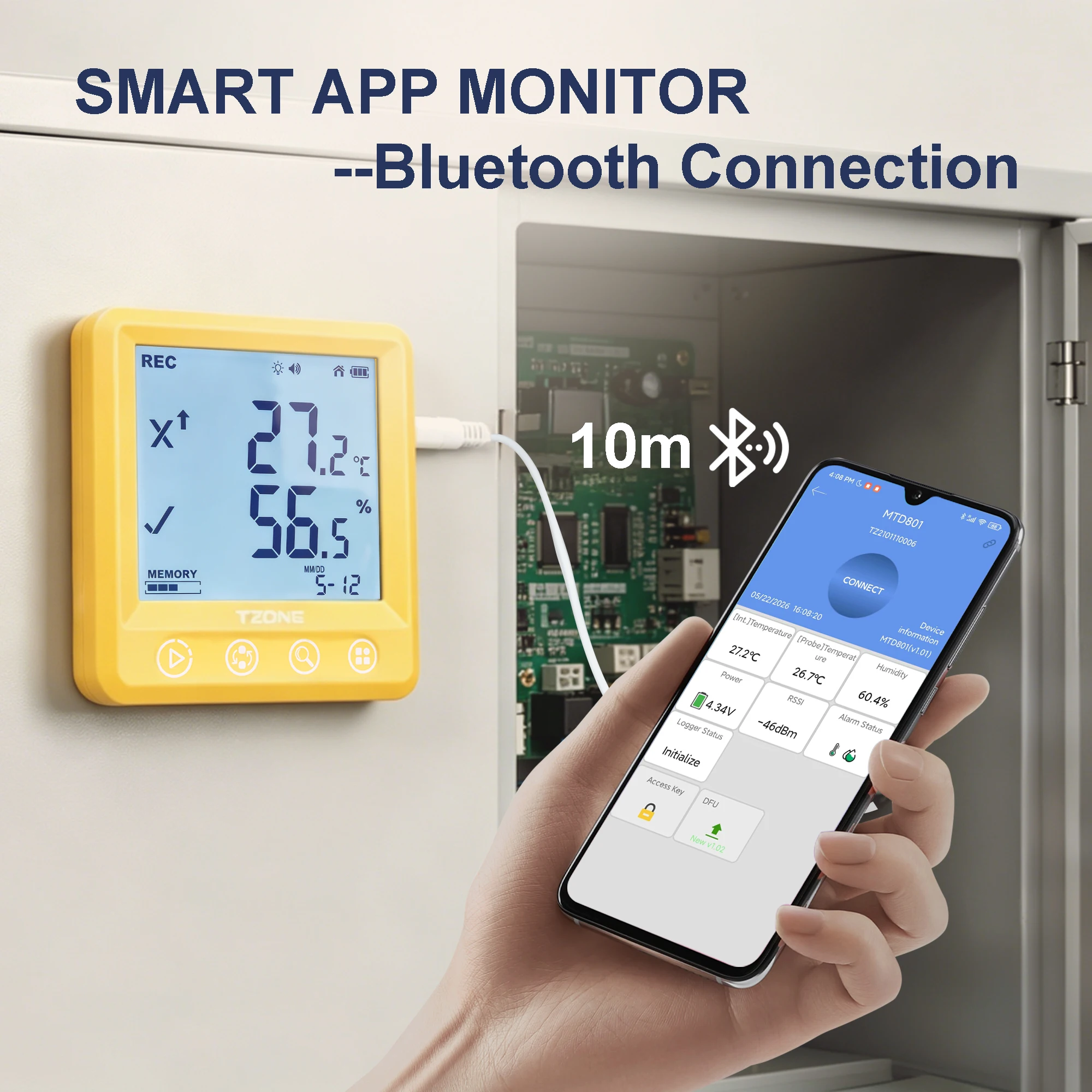 Handheld Digital Temperature  Humidity Data Logger Meter Portable Thermo Hygrometer for HVAC System